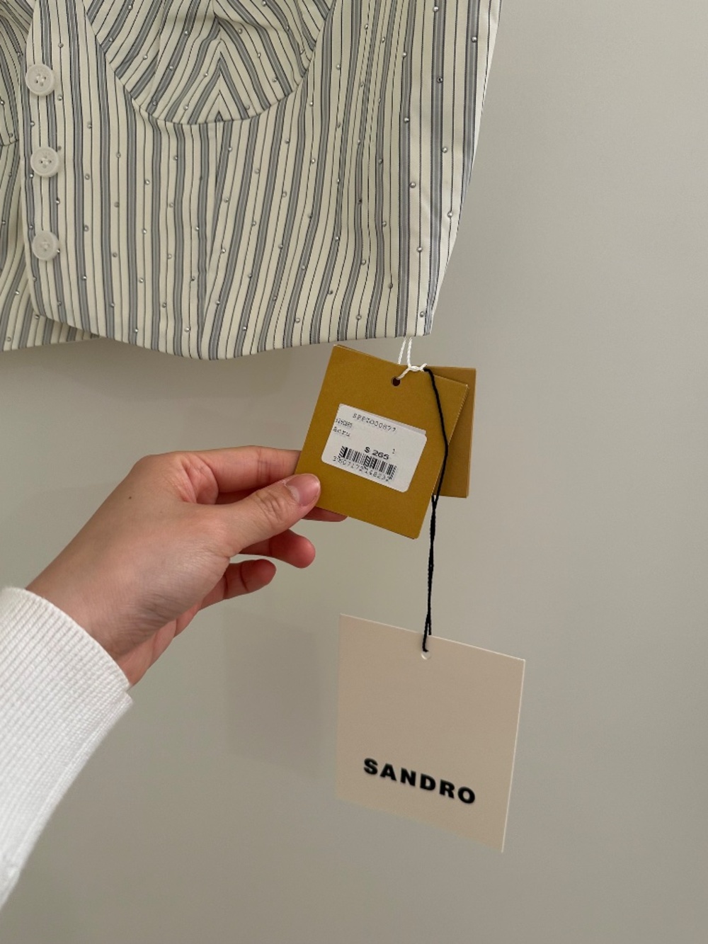 Sandro | Rhinestone Stripped Vest - Picture 3 of 3
